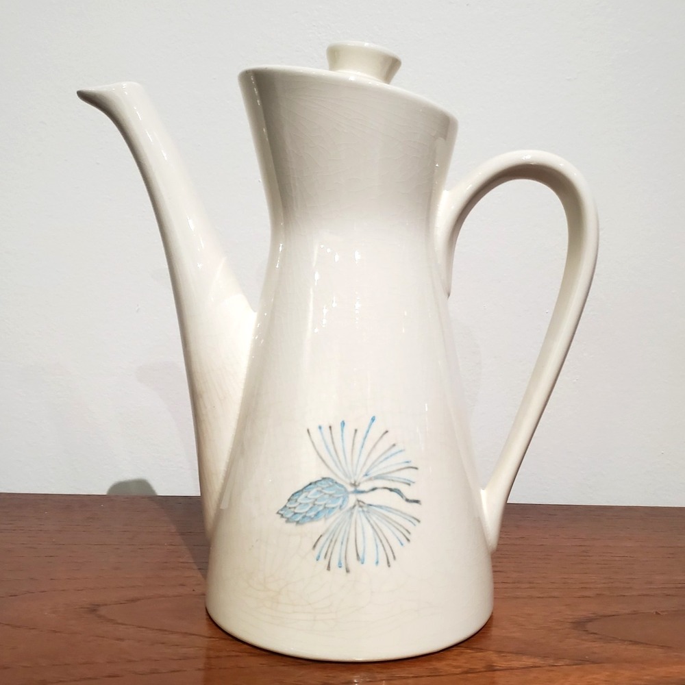 Marcrest Blue Spruce Stentson‎ Pottery Coffee Tea Pot with Lid